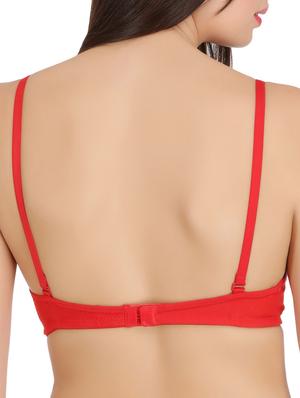 red solid cotton t-shirt bra - 15182910 - Standard Image - 3