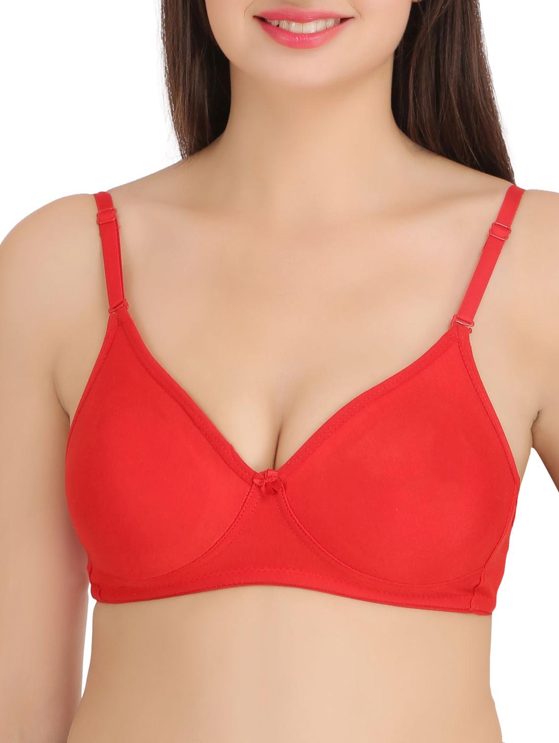 red solid cotton t-shirt bra - 15182910 - Zoom Image - 1