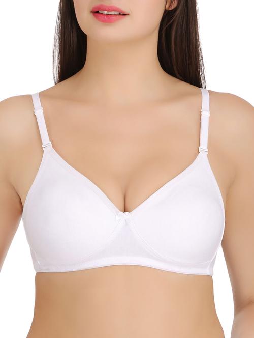 white solid cotton t-shirt bra - 15182912 - Standard Image - 1