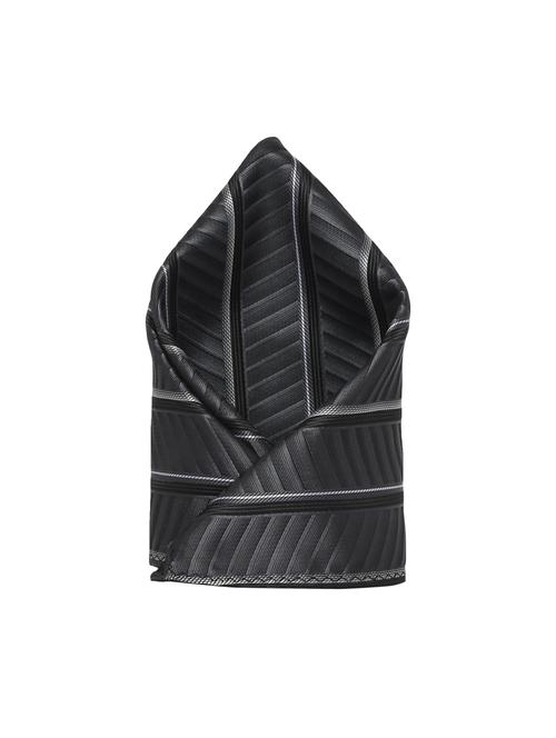 blackgrey polyester pocketsquare - 15183741 - Standard Image - 1