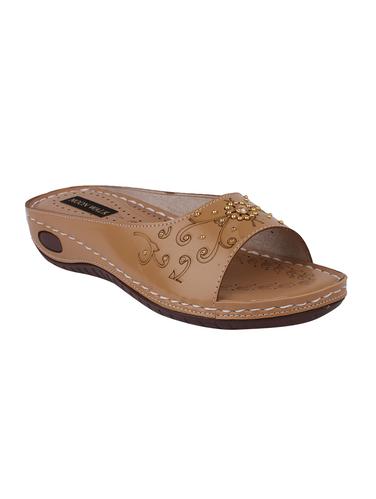 brown leatherette slippers - 15183760 - Very Small Image - 1