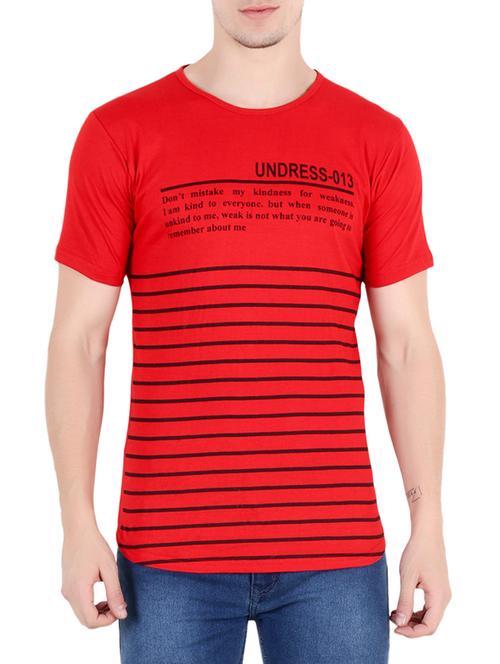red cotton front print tshirt - 15183809 - Very Small Image - 1