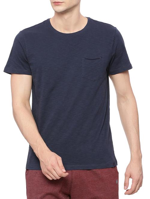navy blue cotton pocket t-shirt - 15183816 - Standard Image - 1