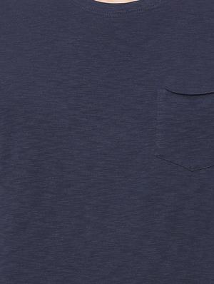 navy blue cotton pocket t-shirt - 15183816 - Standard Image - 5
