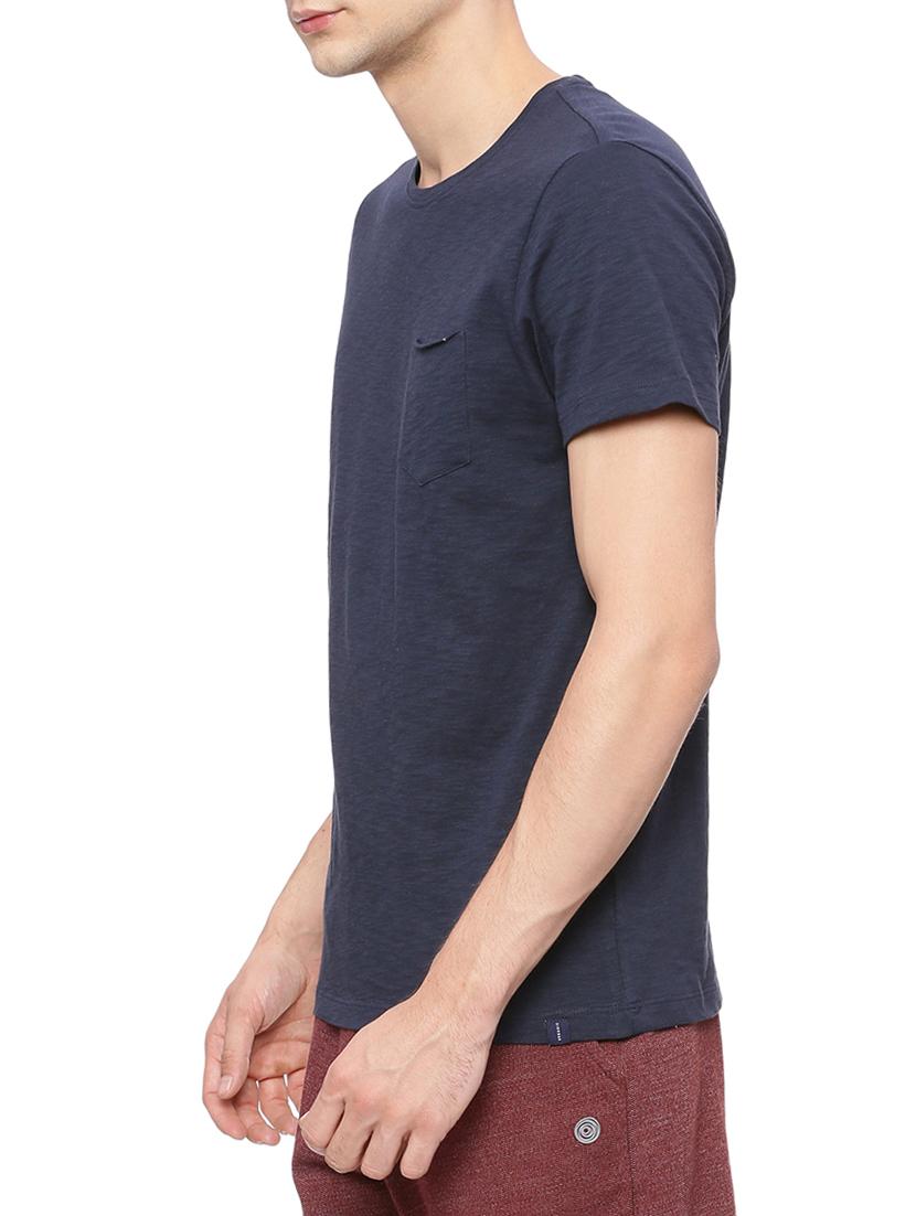 navy blue cotton pocket t-shirt - 15183816 - Zoom Image - 2