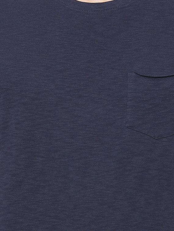 navy blue cotton pocket t-shirt - 15183816 - Zoom Image - 5