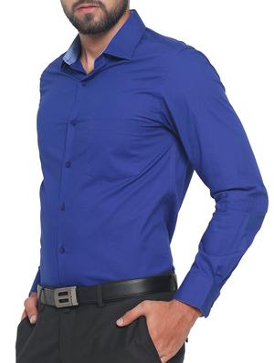 blue cotton formal shirt - 15184270 - Standard Image - 2