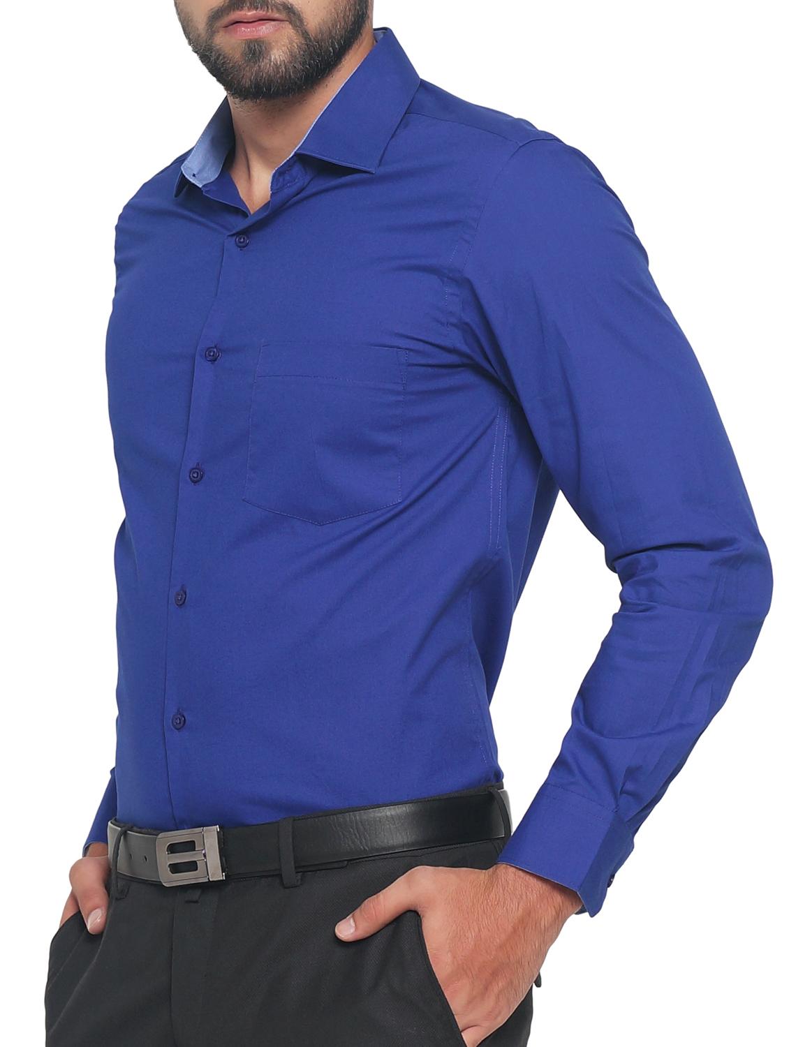 blue cotton formal shirt - 15184270 - Zoom Image - 2