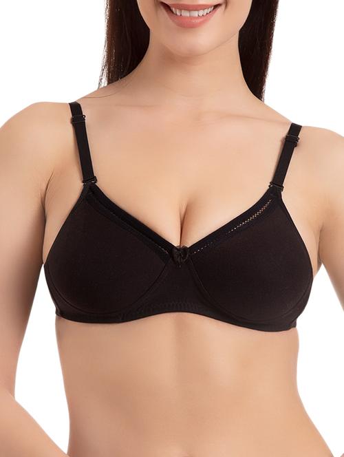 black solid lycra bra - 15186540 - Standard Image - 1