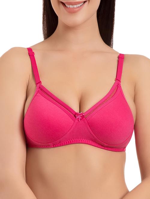 pink solid lycra bra - 15186542 - Standard Image - 1
