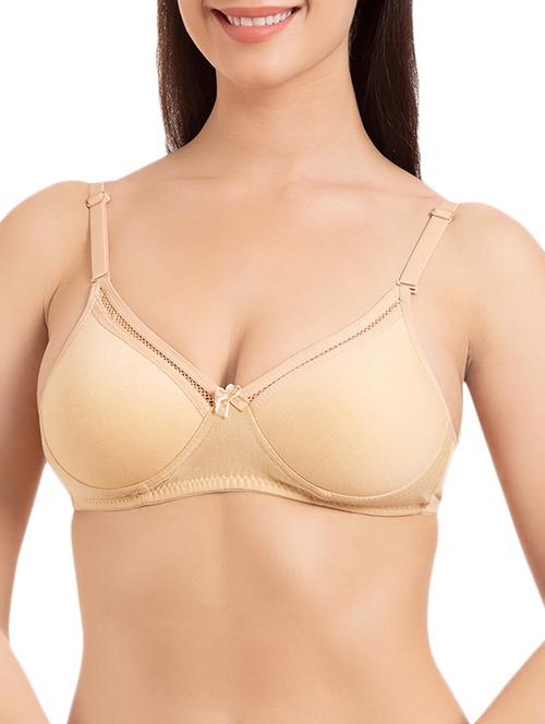 beige solid lycra bra - 15186544 - Standard Image - 1