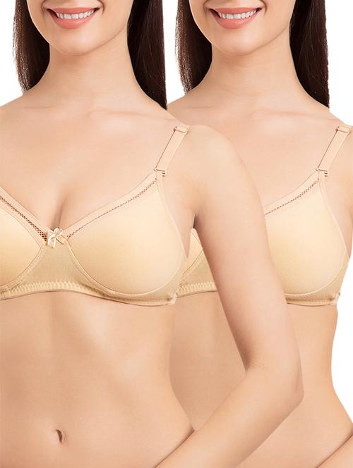 set of 2 beige solid bra - 15186553 - Standard Image - 1