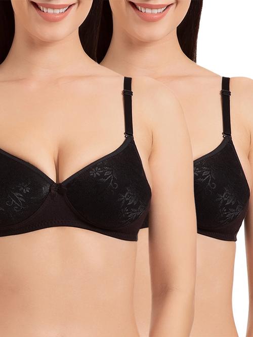 set of 2 black solid bra - 15186554 - Standard Image - 1