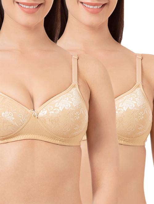set of 2 beige solid bras - 15186557 - Standard Image - 1