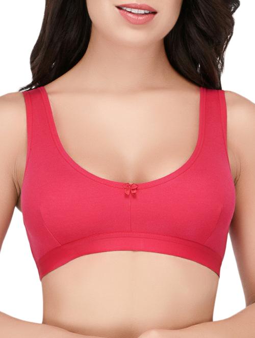 pink solid hosery sports bra - 15186606 - Standard Image - 1