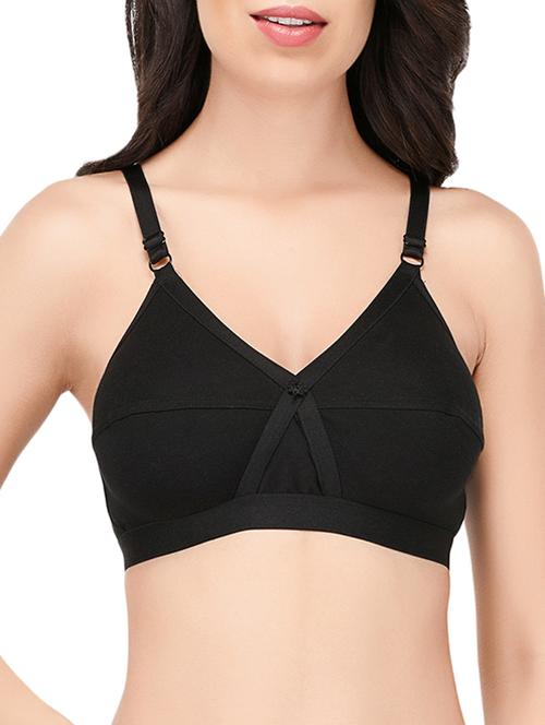 black solid hosery bra - 15186609 - Standard Image - 1