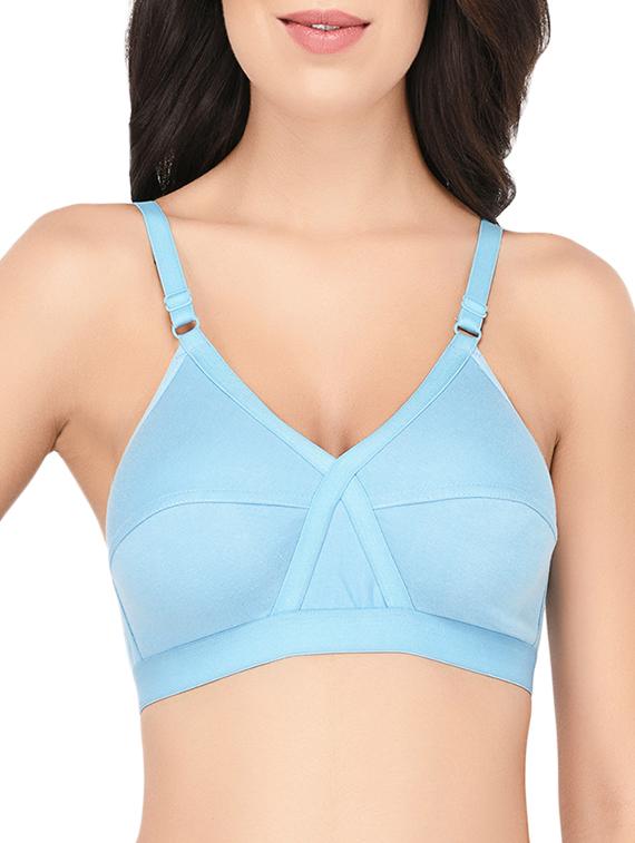blue solid hosery bra - 15186619 - Zoom Image - 1