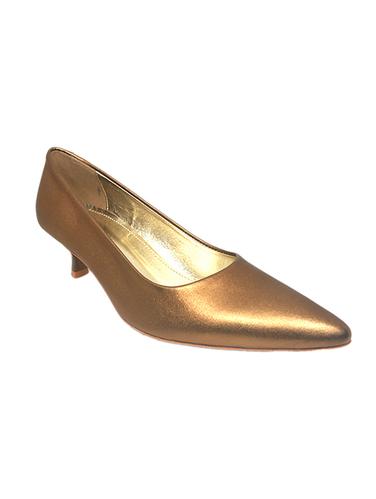 bronze faux leather slip on pumps - 15186636 - Very Small Image - 1