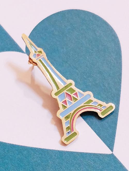 blue metal brooch - 15186971 - Standard Image - 1