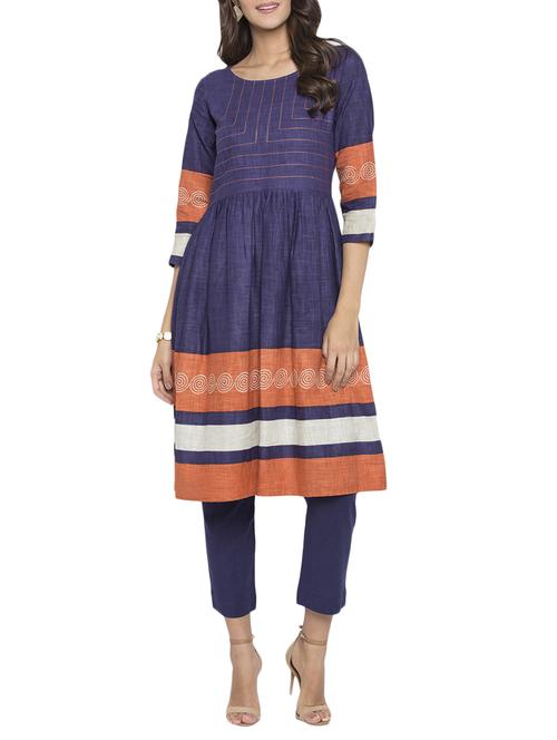 flared embroidered kurta - 15187005 - Standard Image - 1
