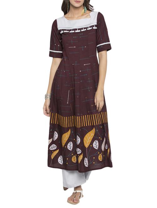 anarkali printed kurta - 15187006 - Standard Image - 1