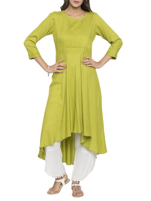 Asymmetric solid kurta - 15187031 - Very Small Image - 1
