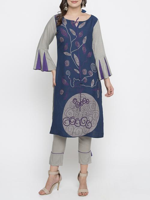 straight bell sleeves kurta - 15187042 - Very Small Image - 1