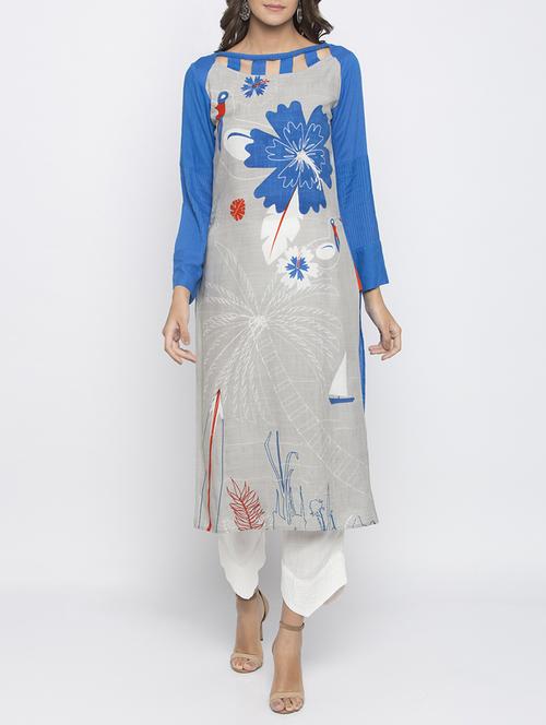 straight printed kurta - 15187056 - Standard Image - 1