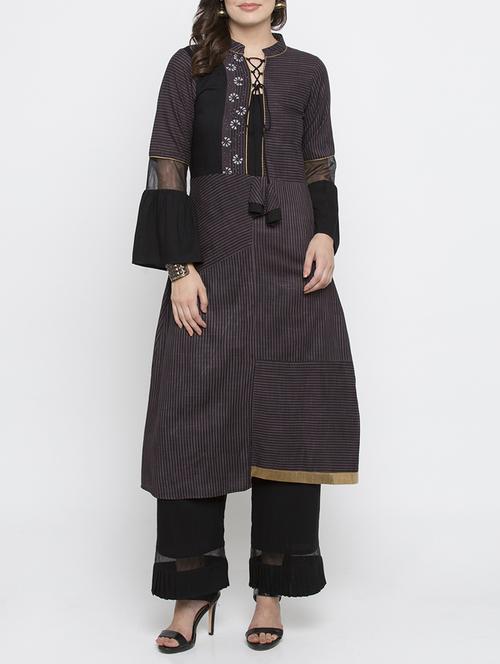 a-line bell sleeves kurta - 15187064 - Standard Image - 1