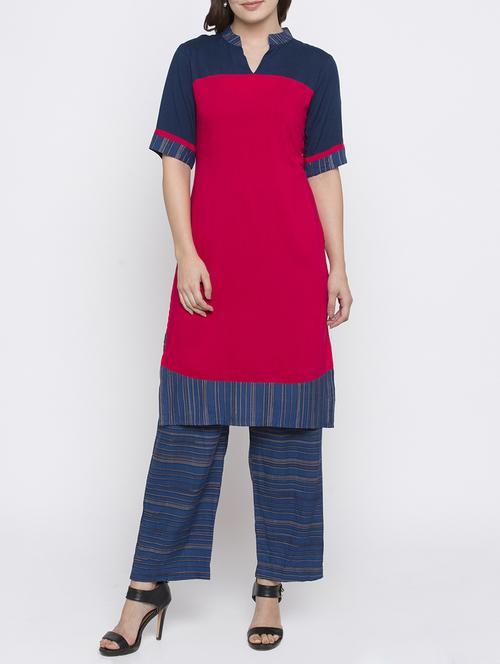 pink rayon straight kurta - 15187075 - Very Small Image - 1