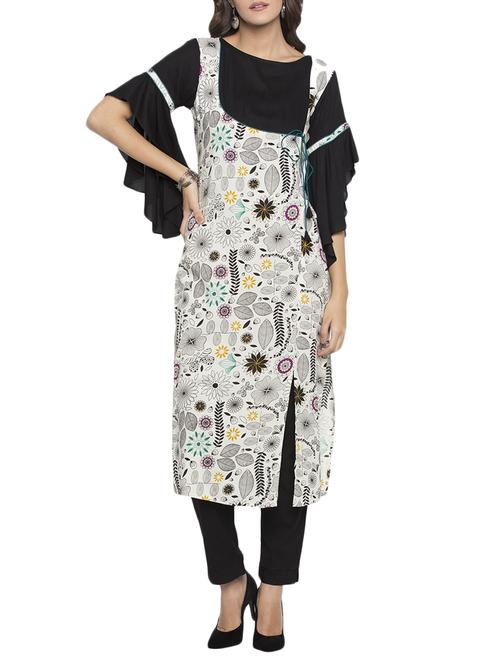 Flared sleeves printed kurta - 15187077 - Standard Image - 1