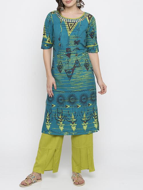 straight printed kurta - 15187090 - Standard Image - 1