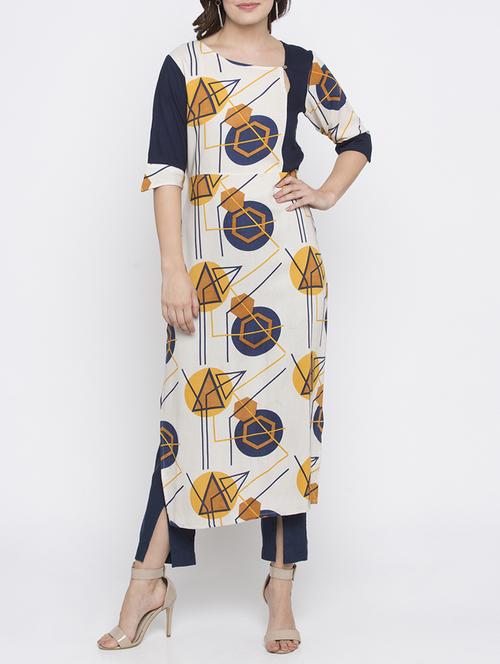 straight printed kurta - 15187098 - Standard Image - 1