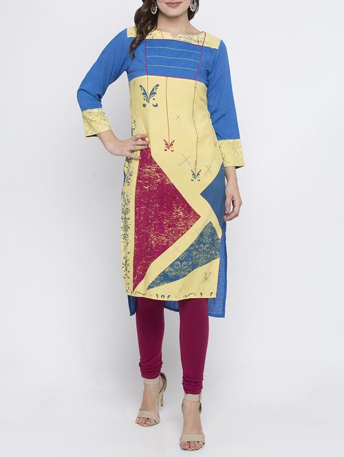 high low printed kurta - 15187106 - Standard Image - 1
