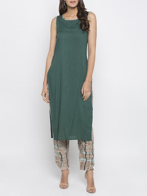 Pine straightn kurta - 15187117 - Standard Image - 1