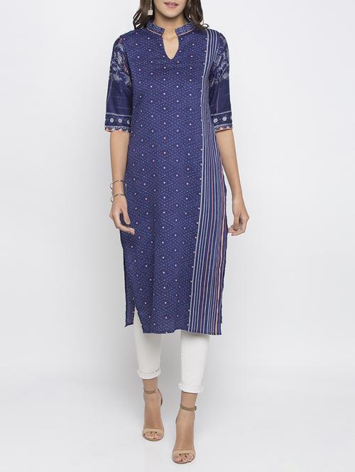 straight printed kurta - 15187121 - Standard Image - 1