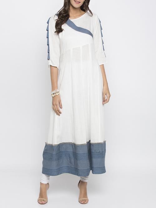 anarkali patch sleeves kurta - 15187134 - Standard Image - 1