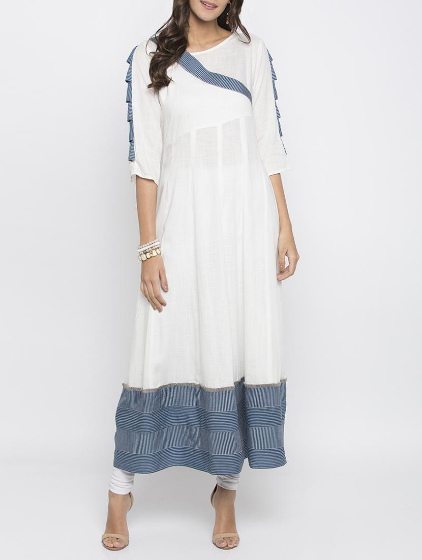 anarkali patch sleeves kurta - 15187134 - Zoom Image - 1