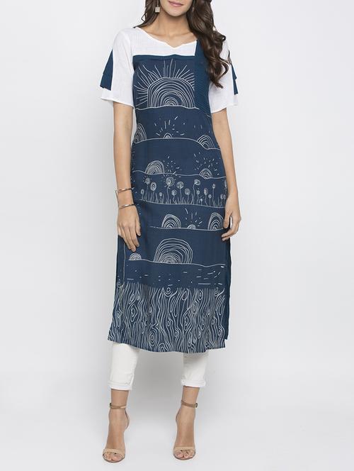 green rayon straight kurta - 15187153 - Very Small Image - 1