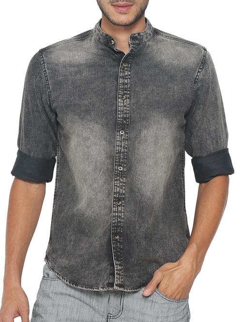 grey cotton casual shirt - 15187169 - Standard Image - 1