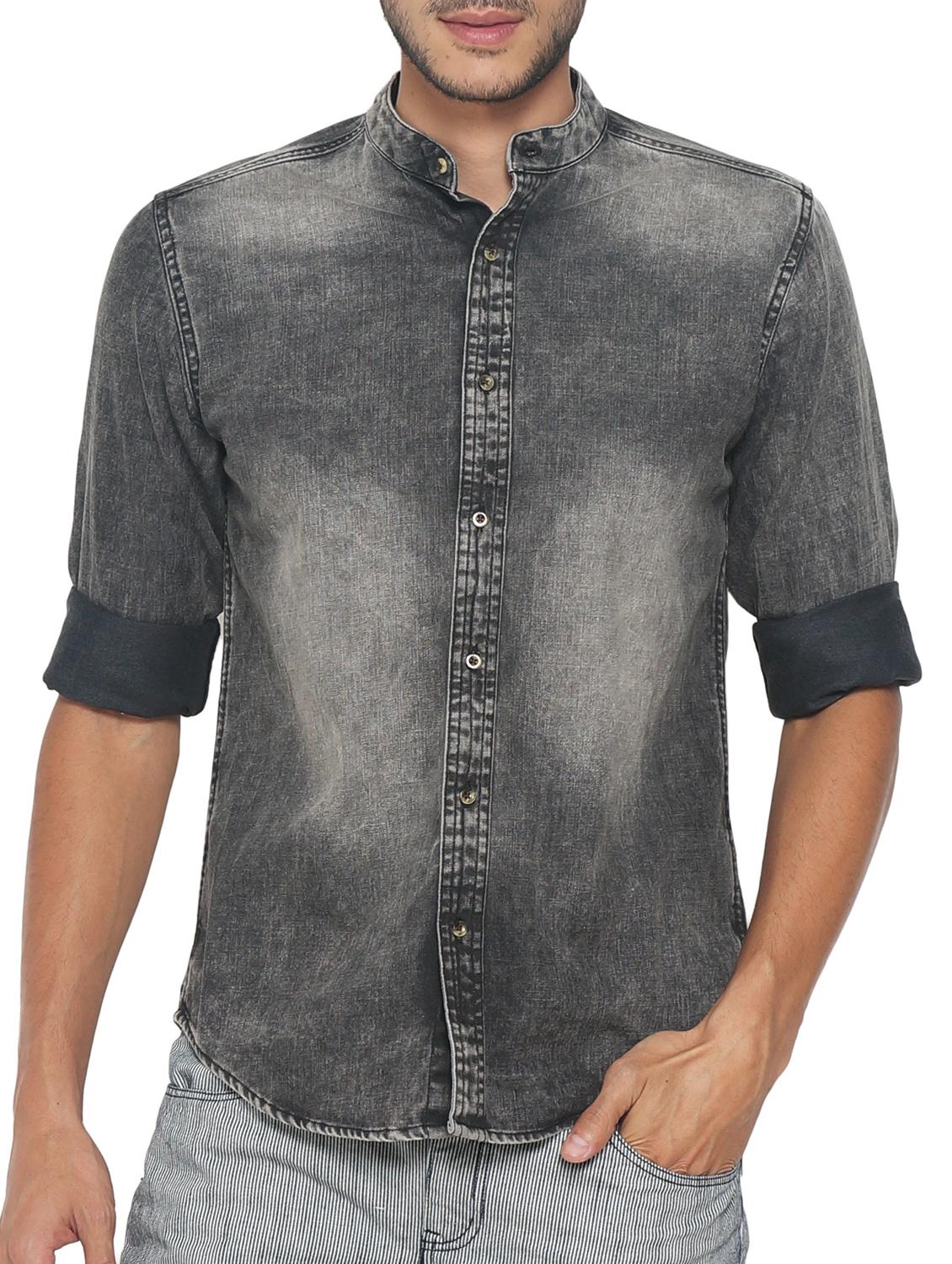 grey cotton casual shirt - 15187169 - Zoom Image - 1