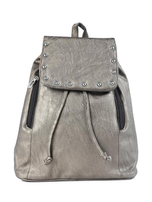 grey leatherette fashion backpack - 15187183 - Standard Image - 1
