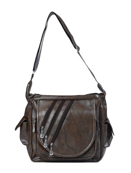 brown leatherette regular handbag - 15187189 - Standard Image - 1