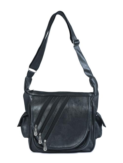 black leatherette regular sling bag - 15187206 - Standard Image - 1