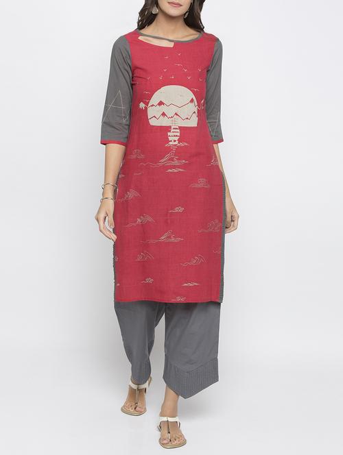 straight printed kurta - 15187210 - Standard Image - 1