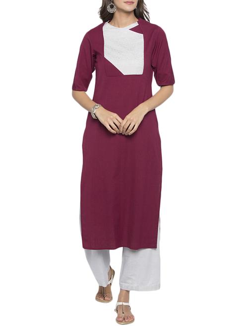 straight Color block kurta - 15187214 - Standard Image - 1