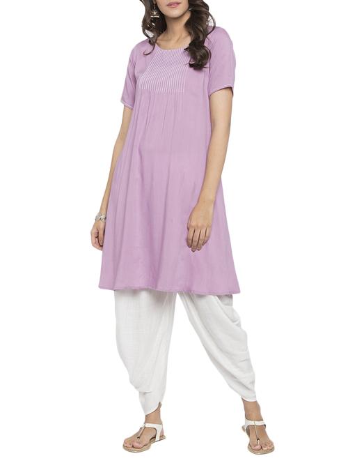 a-line pintucks kurta - 15187216 - Standard Image - 1