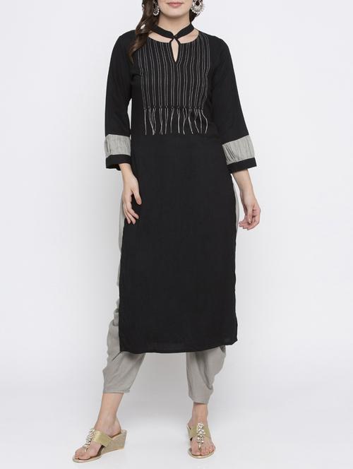 straight embroidered kurta - 15187217 - Standard Image - 1