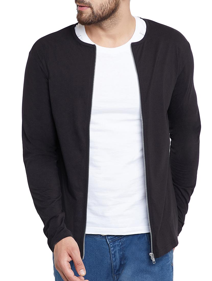 black cotton blend casual jacket - 15187336 - Zoom Image - 1