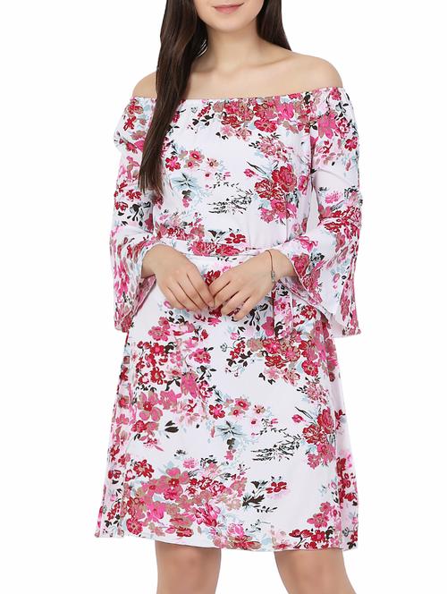 Off Shoulder belted dress - 15187354 - Standard Image - 1